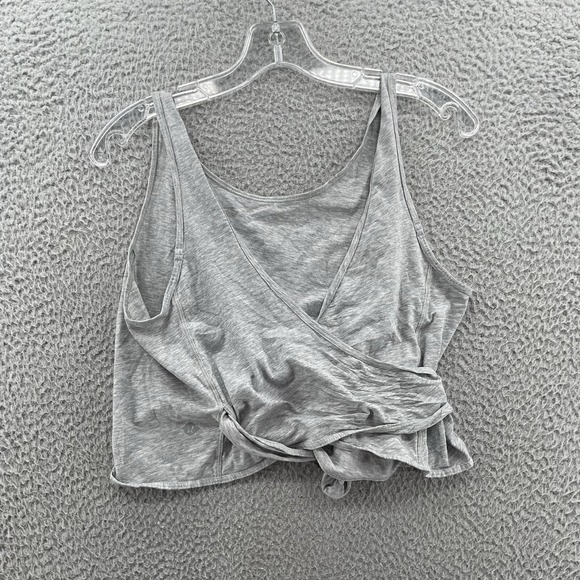 Lululemon Tank Top‎ Wome's 8 Gray Wrap Arround Strappy Workout Blouse Sportwear - Picture 1 of 7